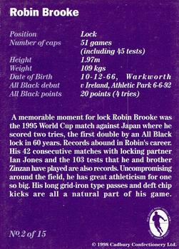 1998 Cadbury Memorable Moments #2 Robin Brooke Back
